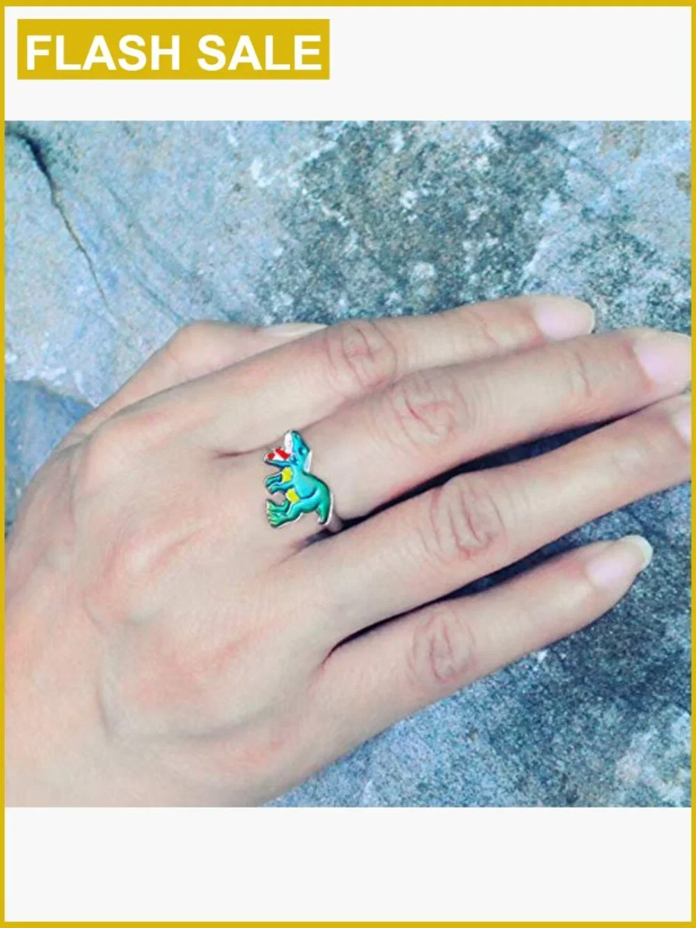 Adjustable T-Rex Mood Ring for Kids Dinos